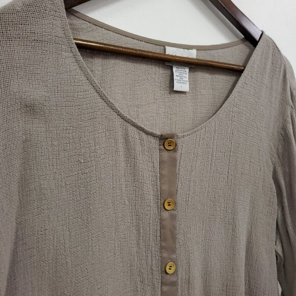 Soft Surroundings Womens Fairy Grunge Button Up Top Size L Lagom Bohemian Hippie - Picture 2 of 12